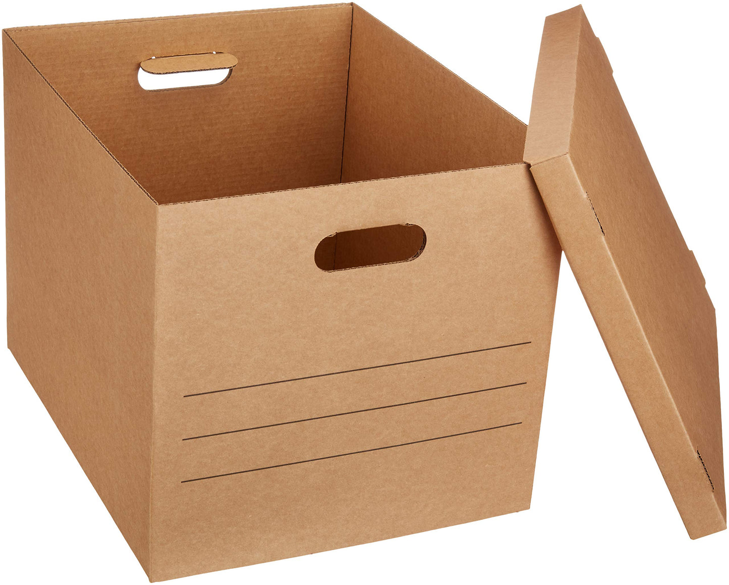 Amazon Basics Moving and Storage Boxes with Handles and Lift-Off Lids, Medium, 19" x 14.5" x 15.5"