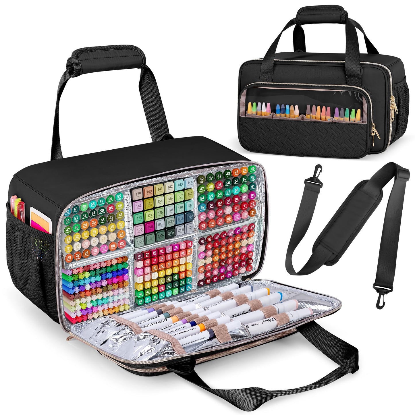 Prokva Marker Organizer Case for 216 Markers, Large Marker Storage Bag