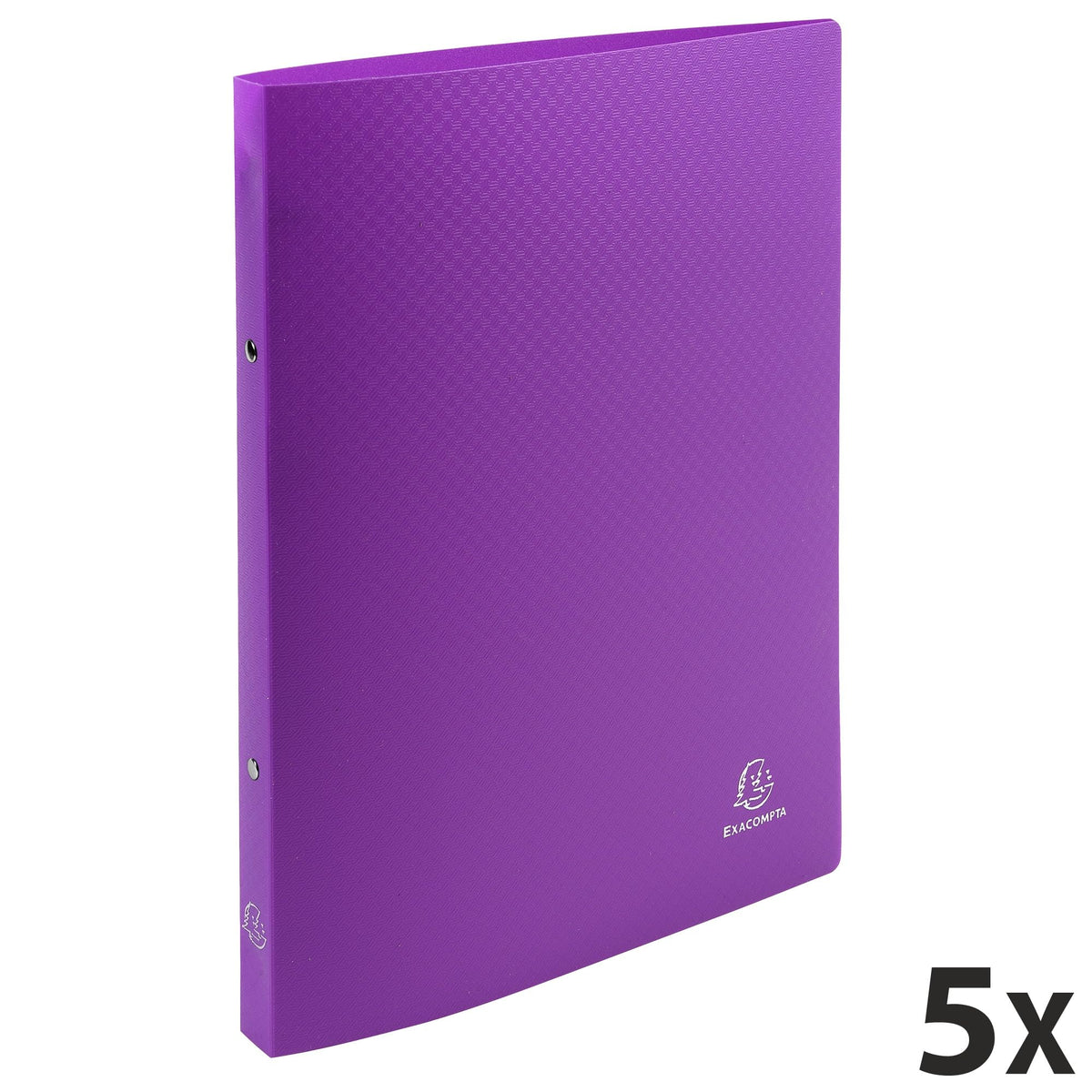 Exacompta - ref. 54197SE - Set of 5 OPAK Flexible Binders - 2 Round Rings, Diameter 15 mm - Spine