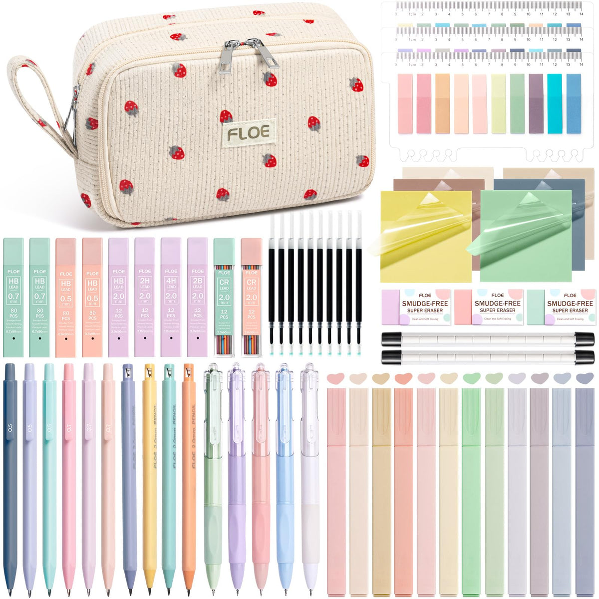 62PCS Aesthetic School Supplies Cute Back to School Supplies Stationary Set