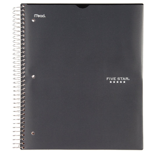 Five Star Spiral Notebook, 3 Subject, College Ruled Paper, 150 Sheets, 11" x 8-1/2", Customizable