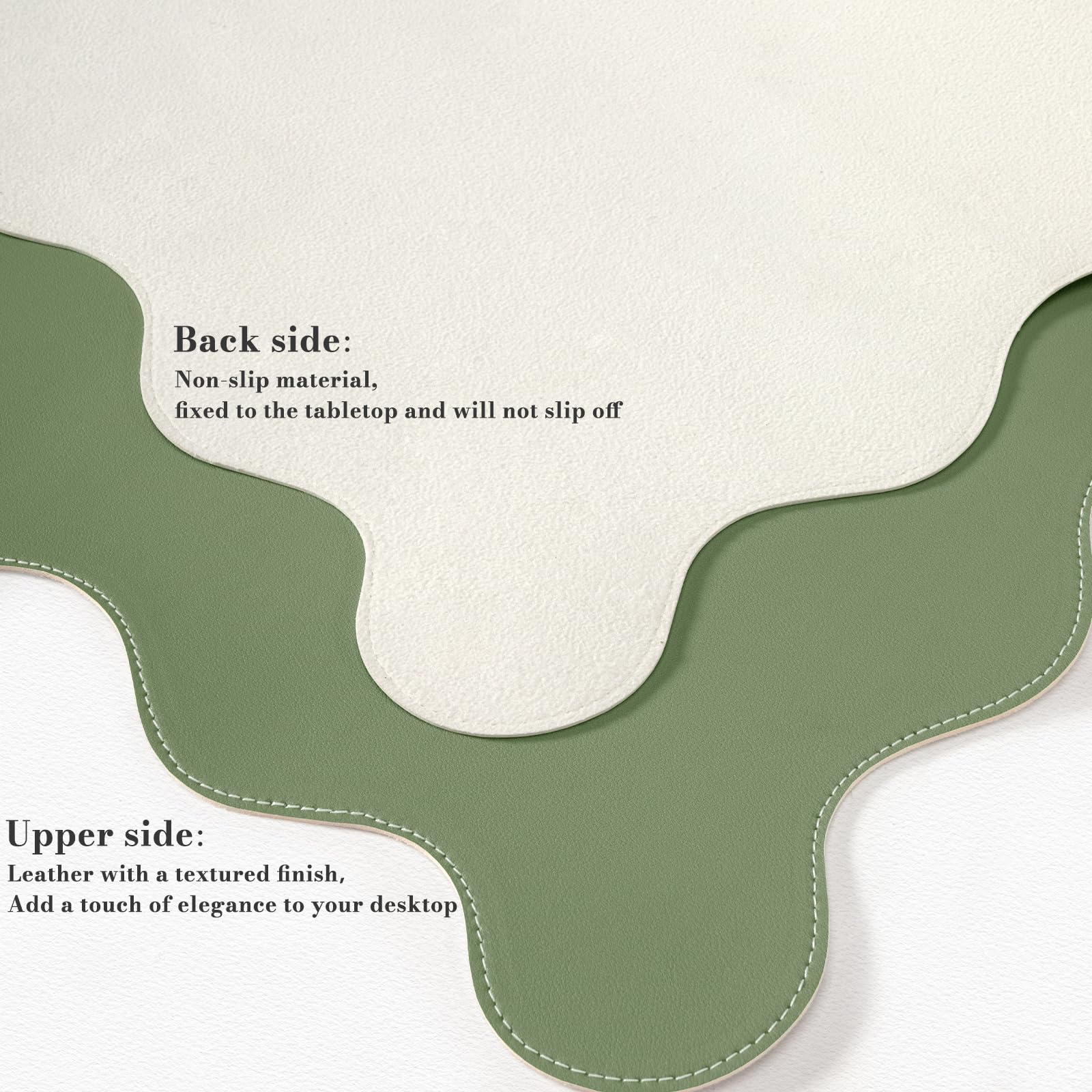 iCasso Dark Green Desk Mat 35.4"x15.7", Desk Protector for Students