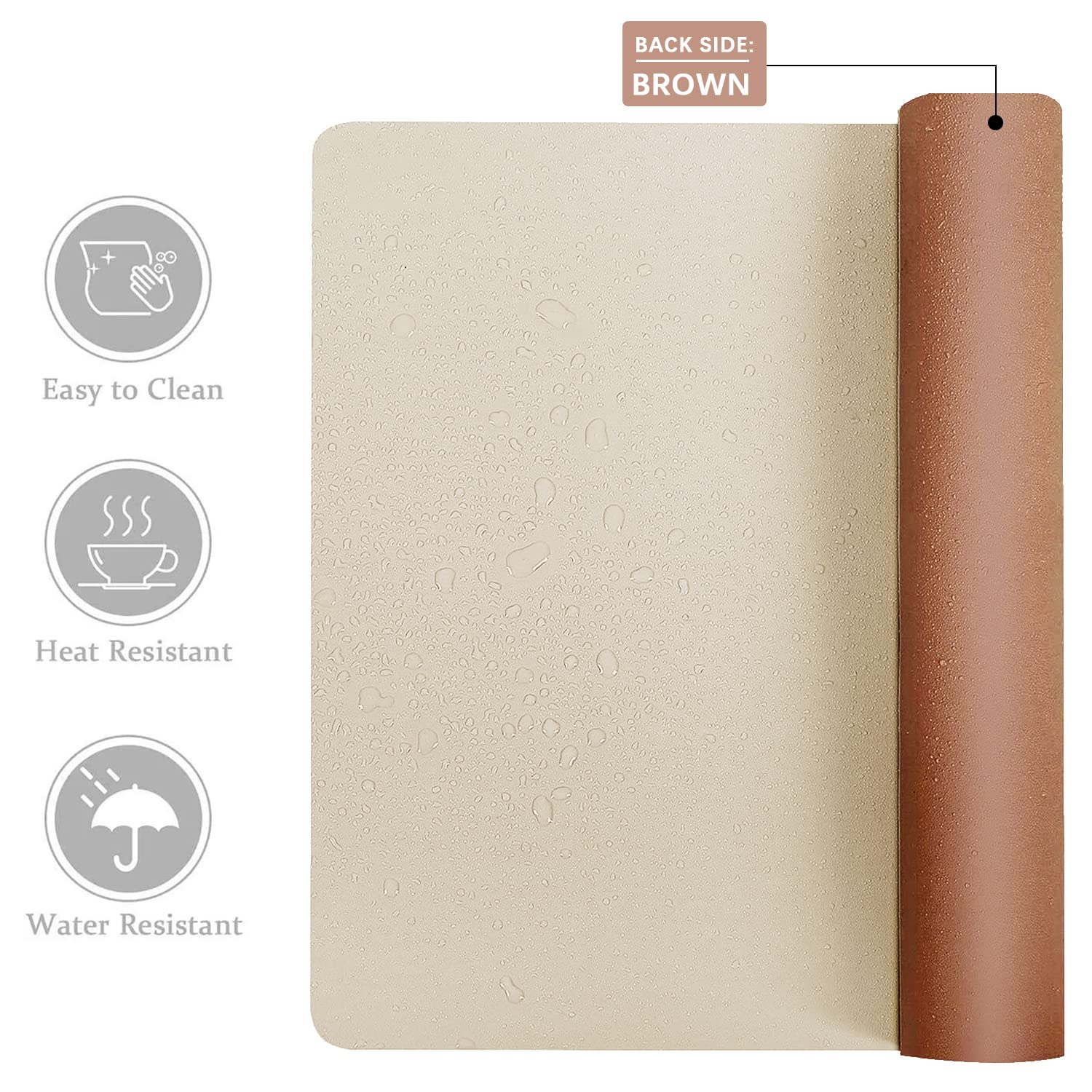 Aothia Double-Sided PU Leather Desk Pad - Non-Slip Large Mouse Pad & Desk Mat for Office, Home