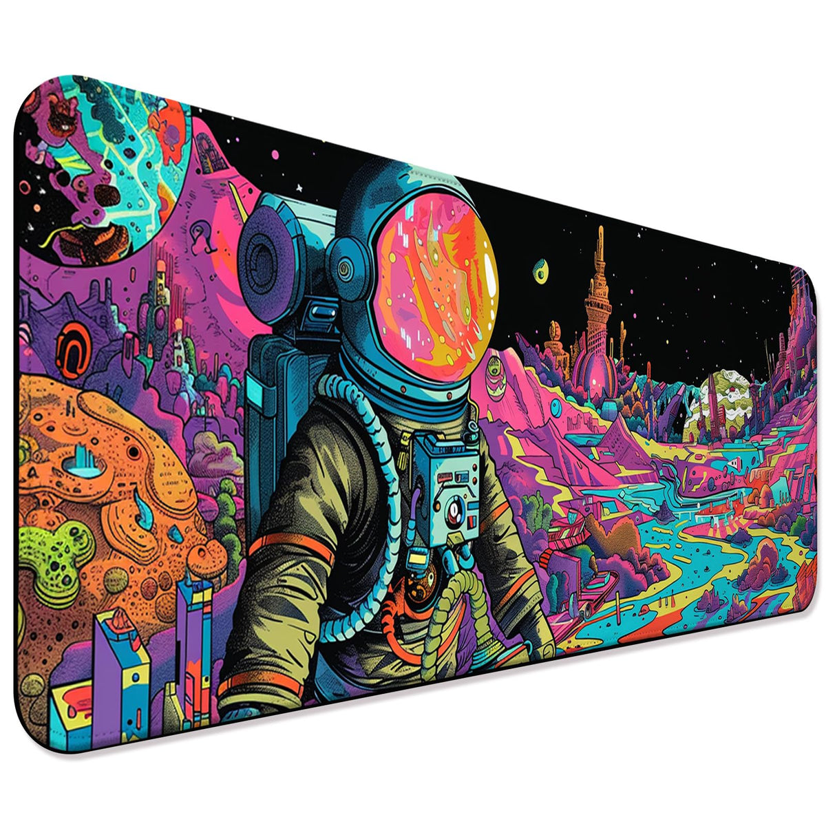 JIANG100 Fantasy Cosmic Astronaut Gaming Desk Mat, Extended Mouse Pad, XL