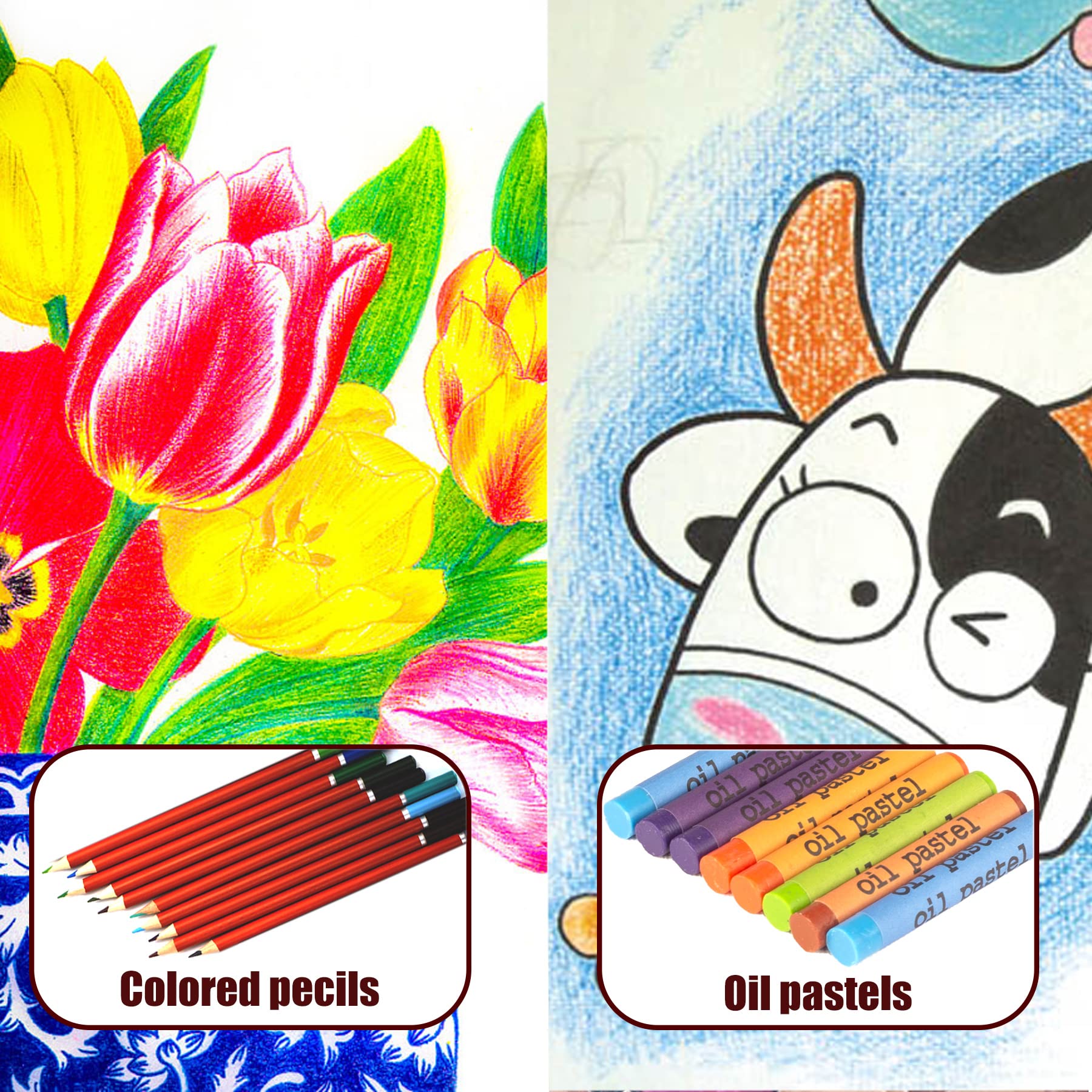 KINSPORY 150PC Art Set with Sketch Book, Coloring Art Kit Drawing Art Supplies Case, Markers Crayon