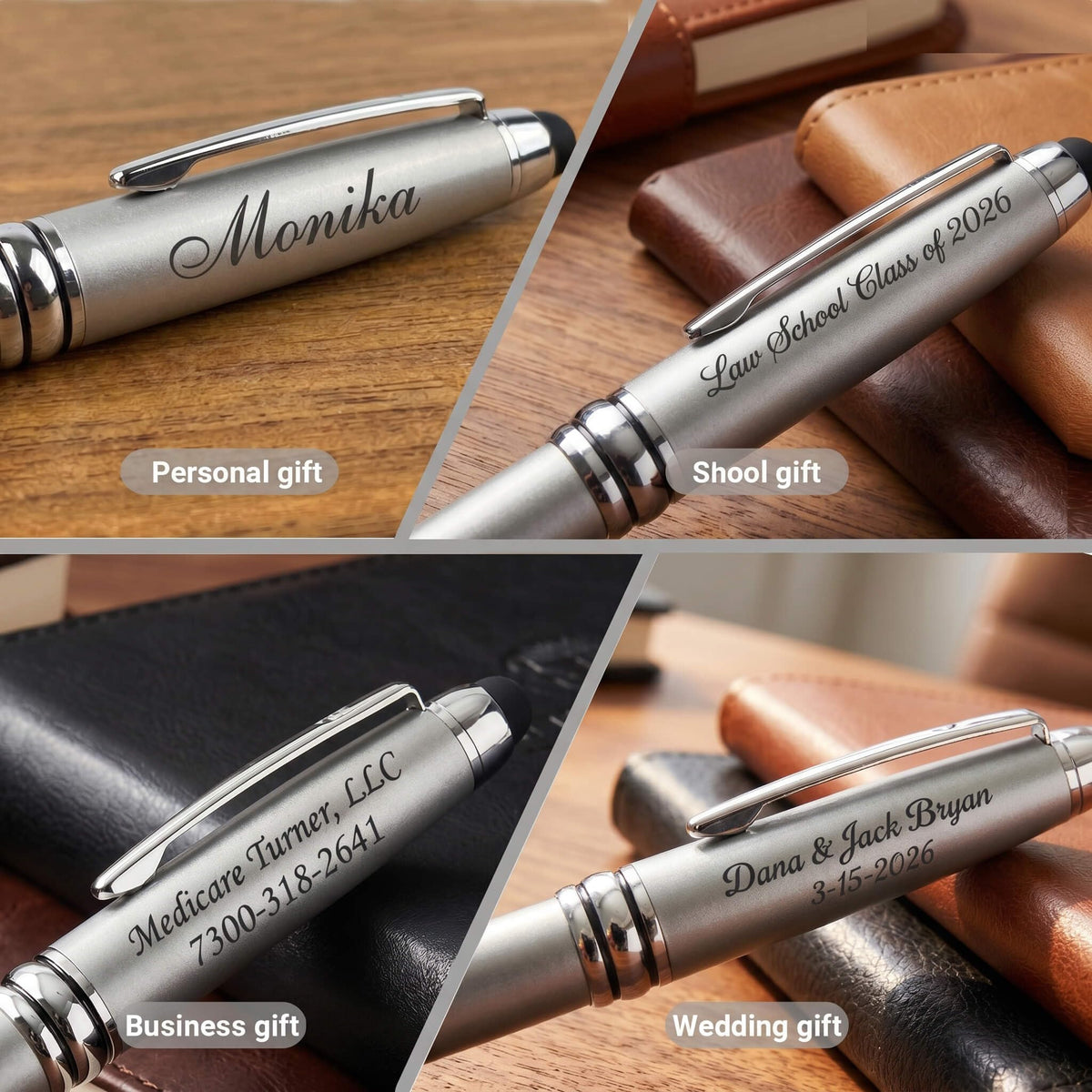 Ancolo Personalized Ballpoint Pens - Gift for Men and Women 10 Pens/Box