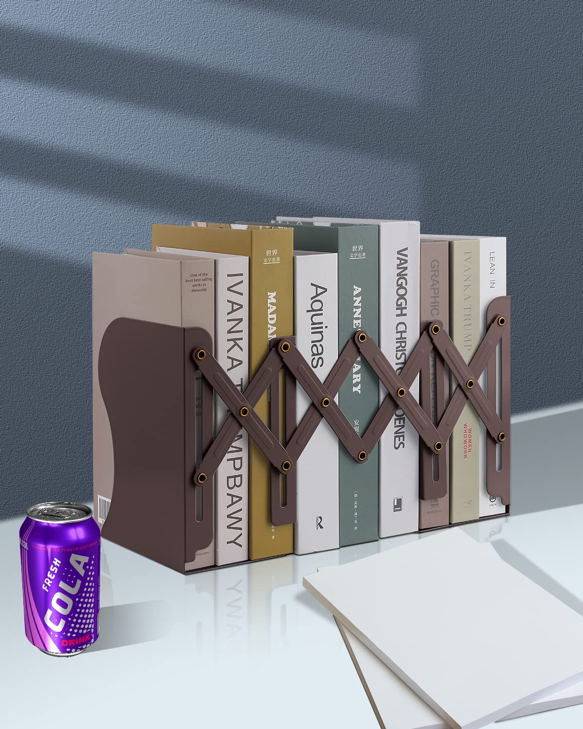 MSDADA Adjustable Bookends, Book Ends for Heavy Books, Expandable Book Organizer for Desk, Shelf