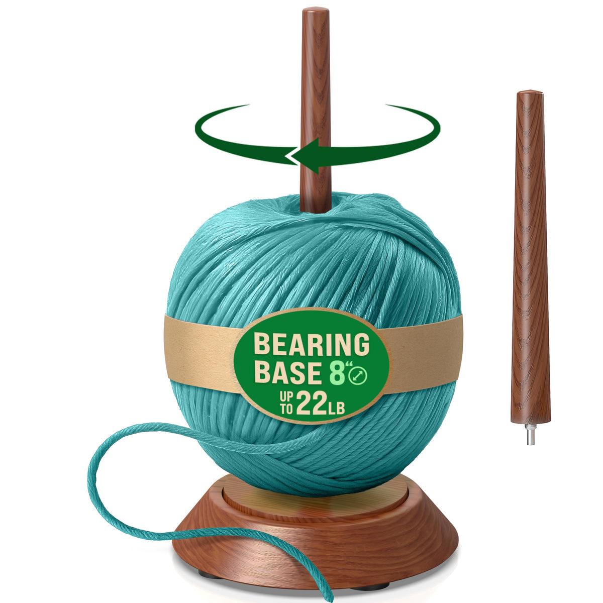 BARVA Yarn Holder Set 22 Lb Capacity for Chunky Yarn w/Extra Spindle | Smooth Bearing Spinner & Big