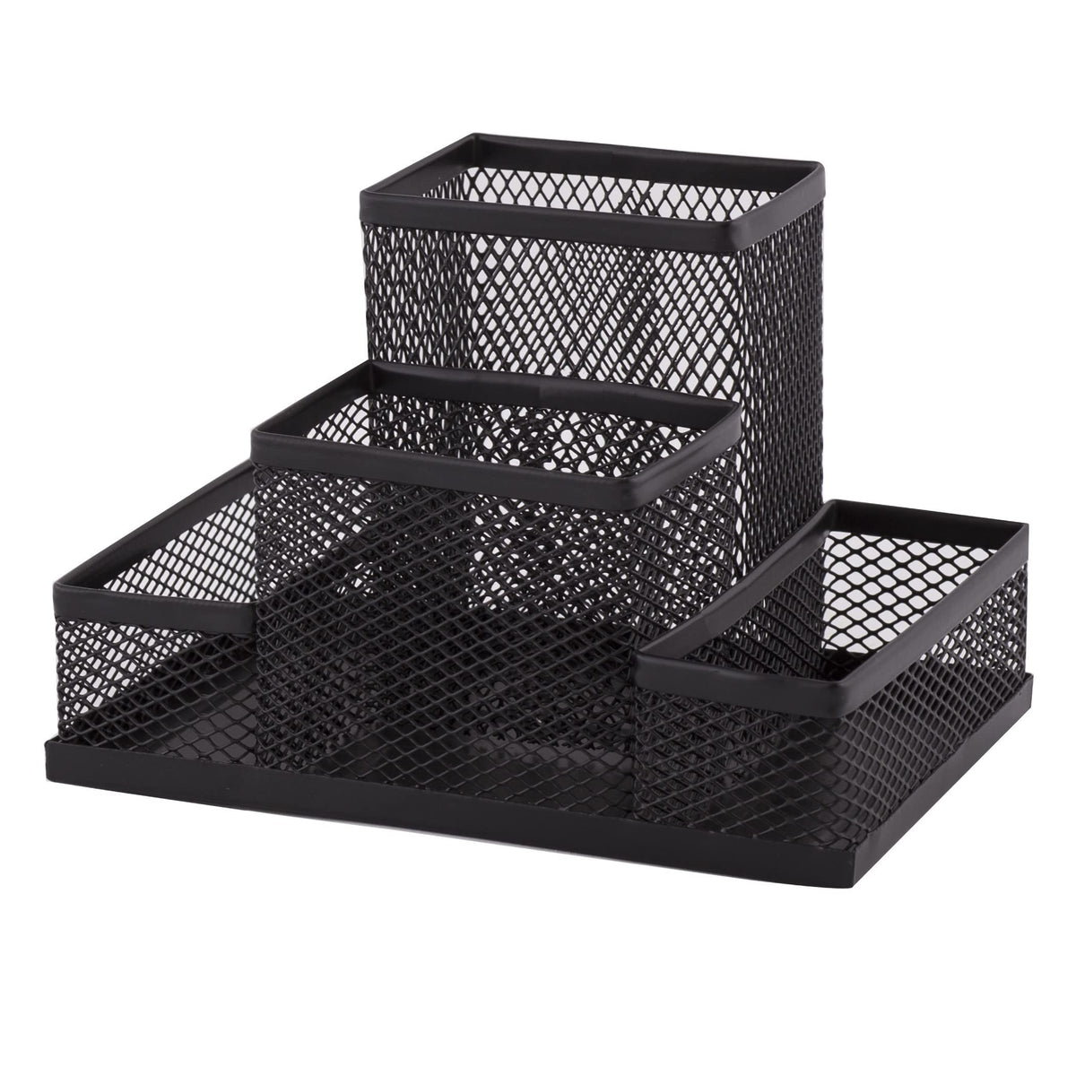 D.RECT Desk Organiser, Pen Holder, Metal Desk Organiser, Office Tray with Memo Holder, Mesh 103 x