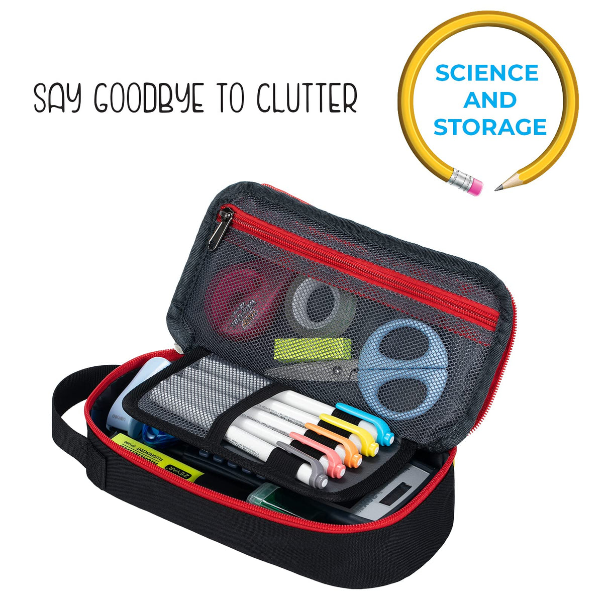 ECHSRT Large Pencil Case, Aesthetic Pen Pouch with Big Capacity, Minimalist Portable Stationery Bag