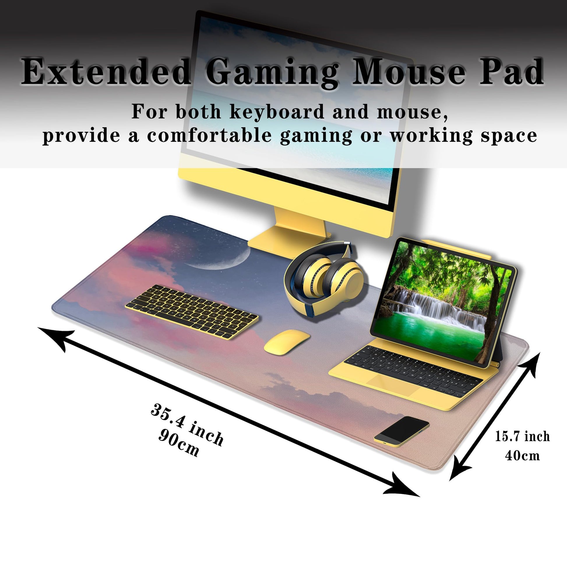 Samgula Big Mouse Pad Pink Desk Decor for Girls, Gaming Mouse Pads Desk Pad for Woman Keyboard