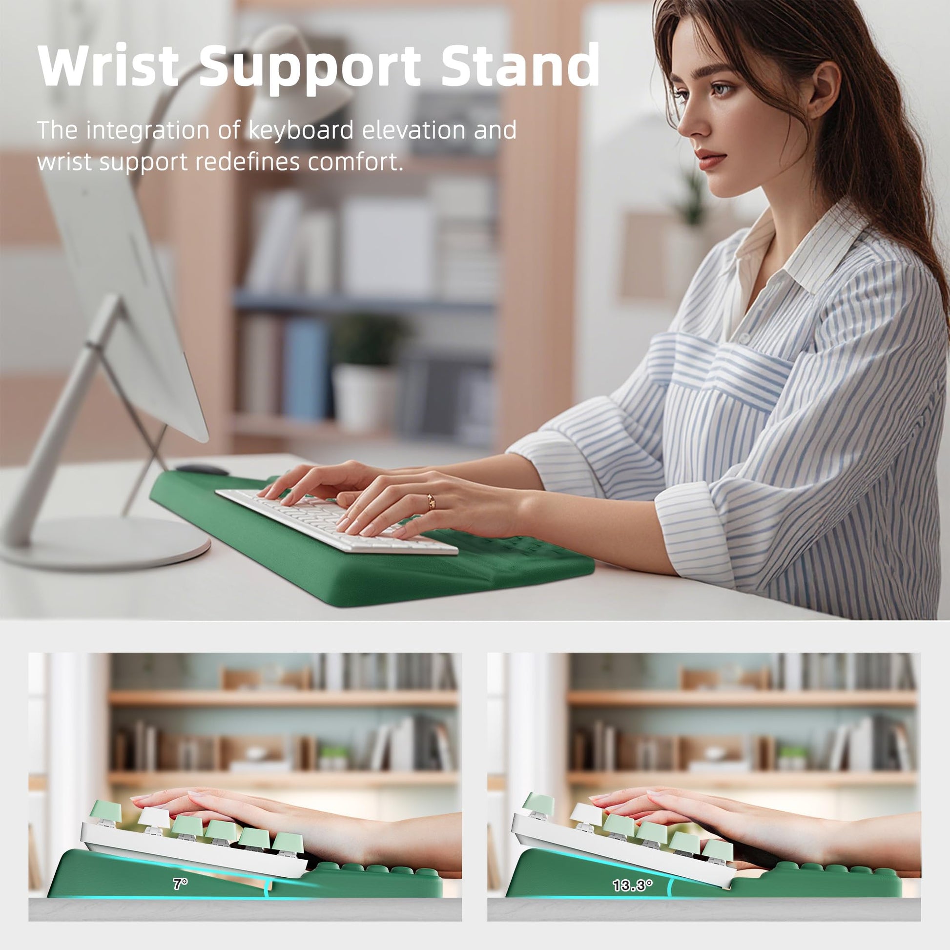 Ospelelf Keyboard Wrist Rest Pad, Comfy Ergonomic Keyboard Stand Riser Holder, Computer Wrist