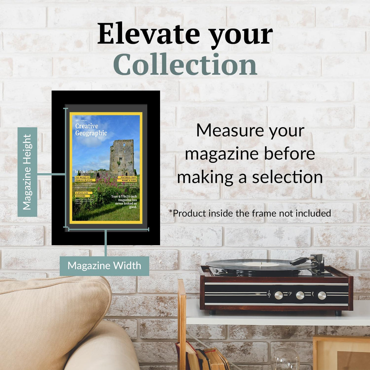 Creative Picture Frames 6.87 x 10 Magazine Frame with Full-Strength Glass, Holds Up To A 1/4" Thick
