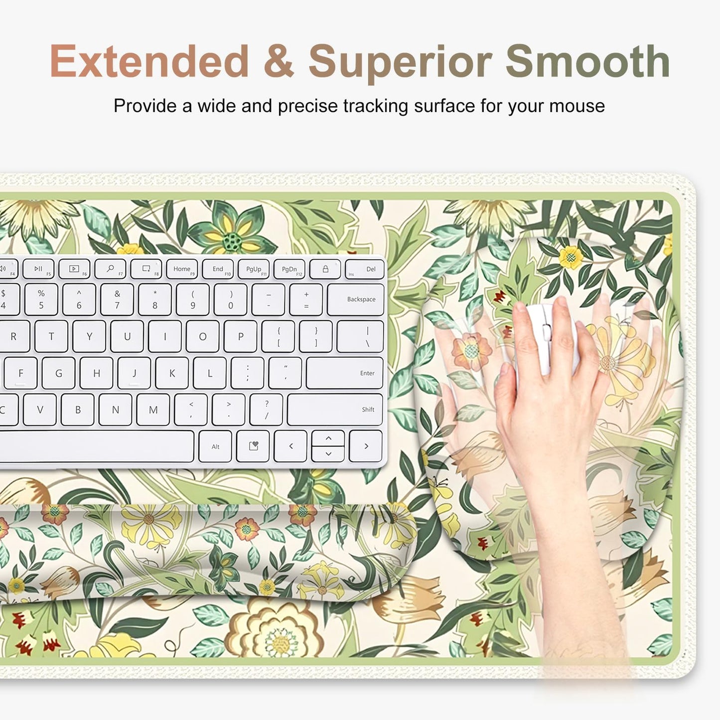 4 in 1 Large Mouse Pad, Keyboard Wrist Rest Set, Ergonomic Mouse Pad with Wrist Support, Desk Mat