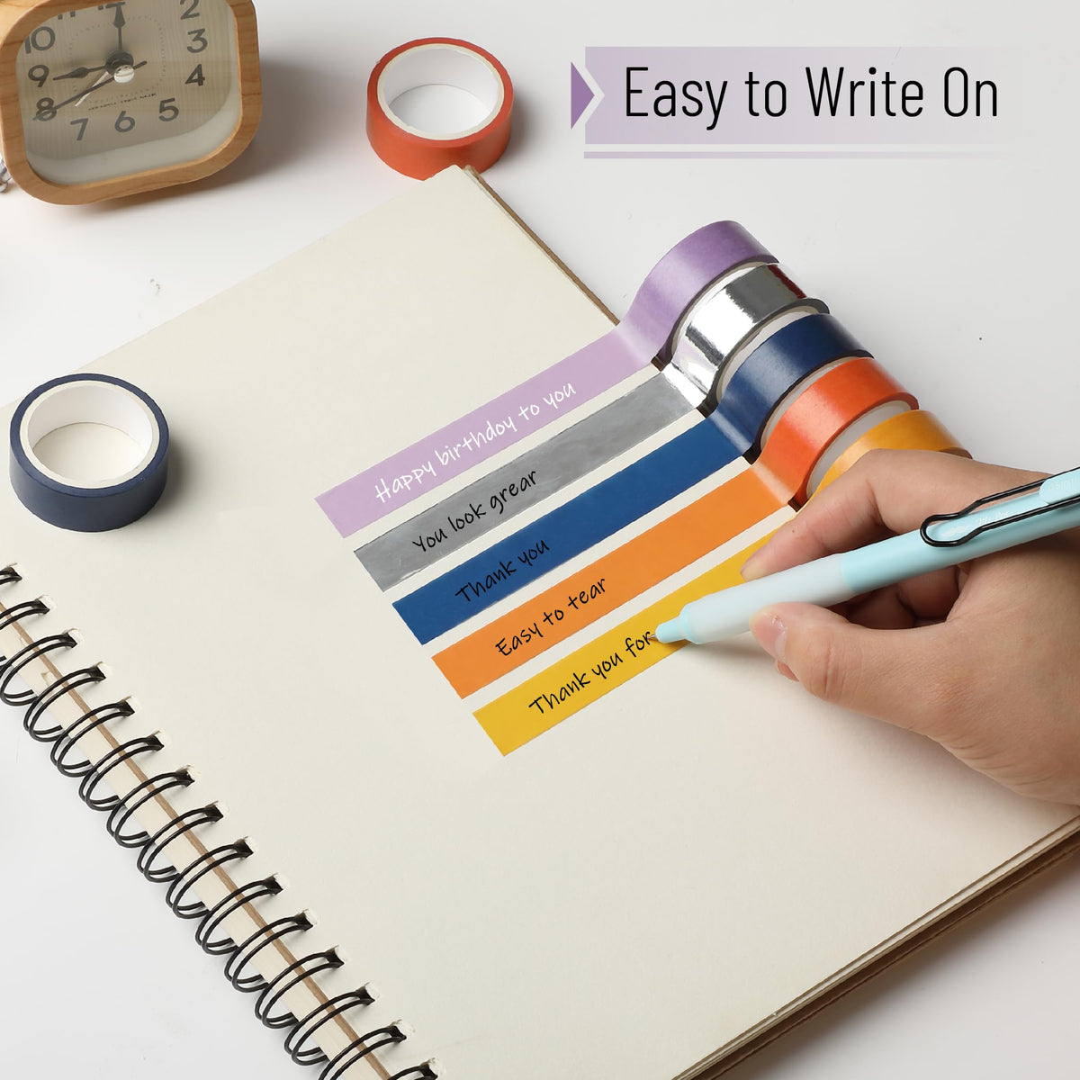 Mr. Pen- Washi Tape Set, 10 Rolls, 5 Yards/Roll, Washi Tape for Scrapbook