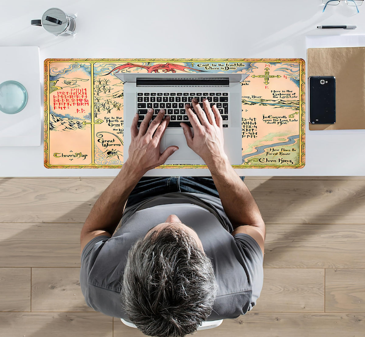 Vintage Desk Pad Gaming Desk Mat XL Mouse Pad, Computer Keyboard Mat Extra Large Mouse Mat