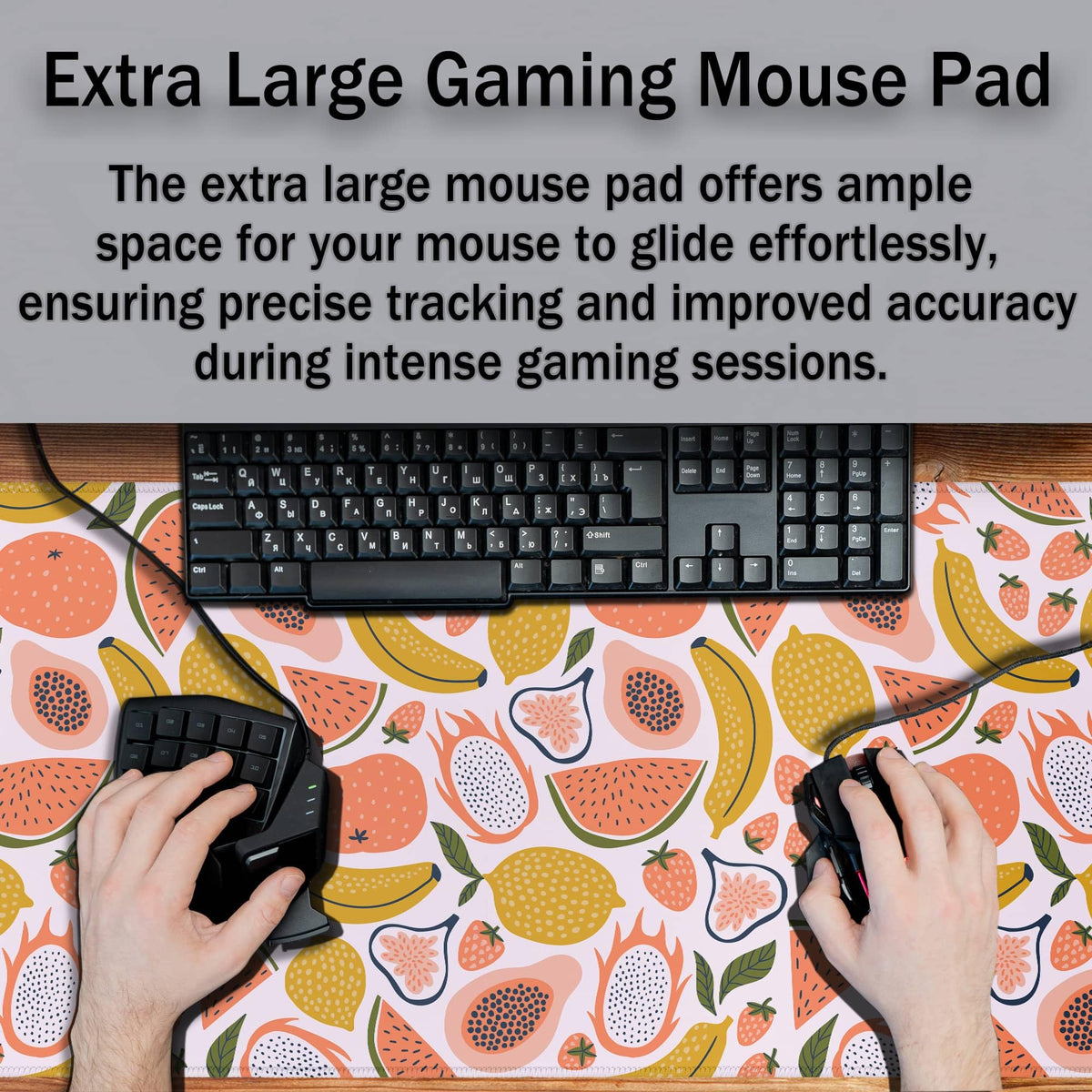 Samgula Large Desk Pad, Keyboard Mouse Pad Gaming Desk Mats, Mouse Pad Mat Non-Slip Rubber Base