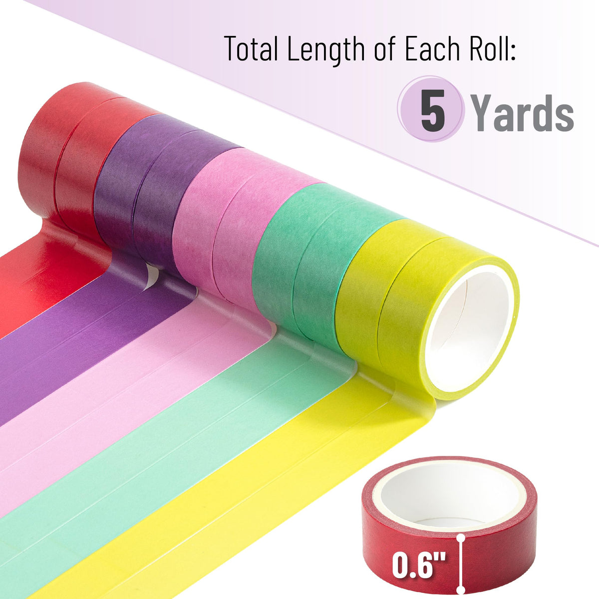 Mr. Pen- Washi Tape Set, 10 Rolls, 5 Yards/Roll, Washi Tape for Scrapbook