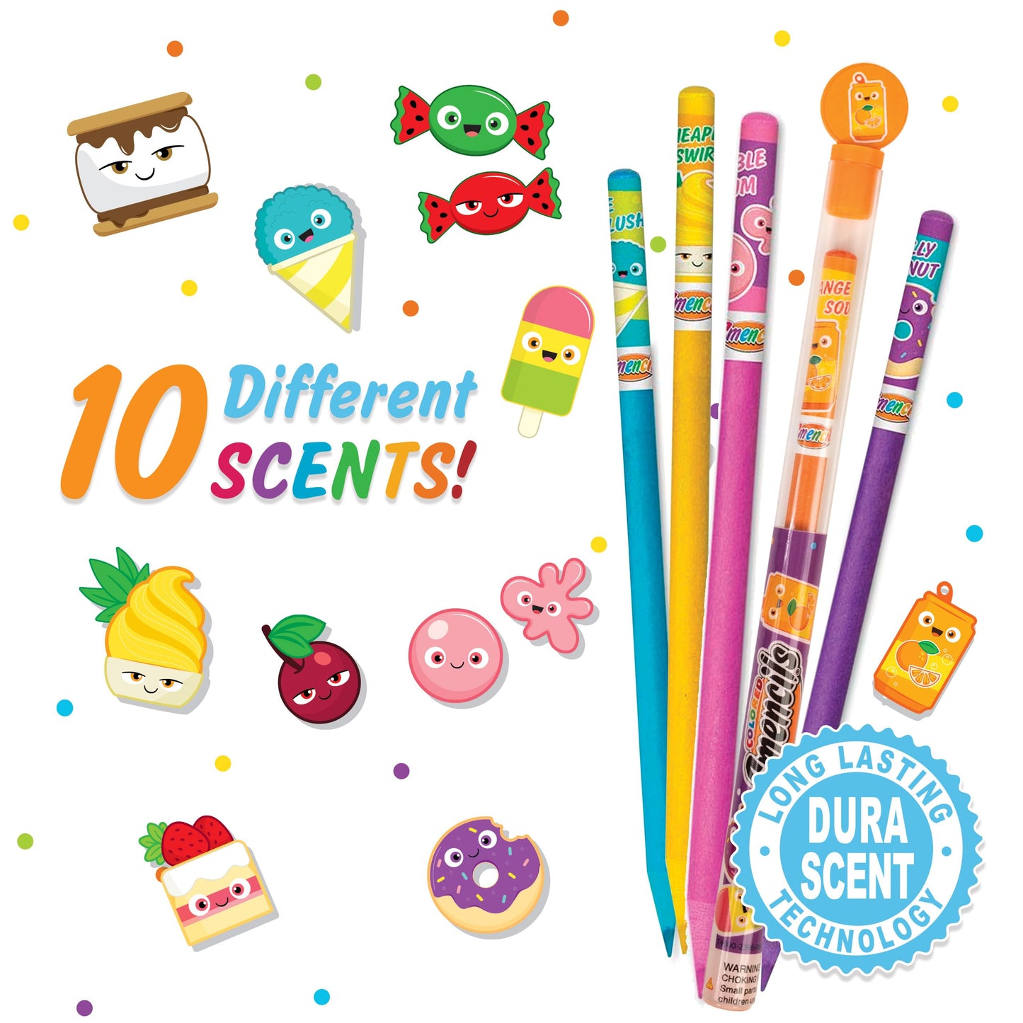 Scentco Colored Smencils – 10 Scented Colored Pencils for Kids
