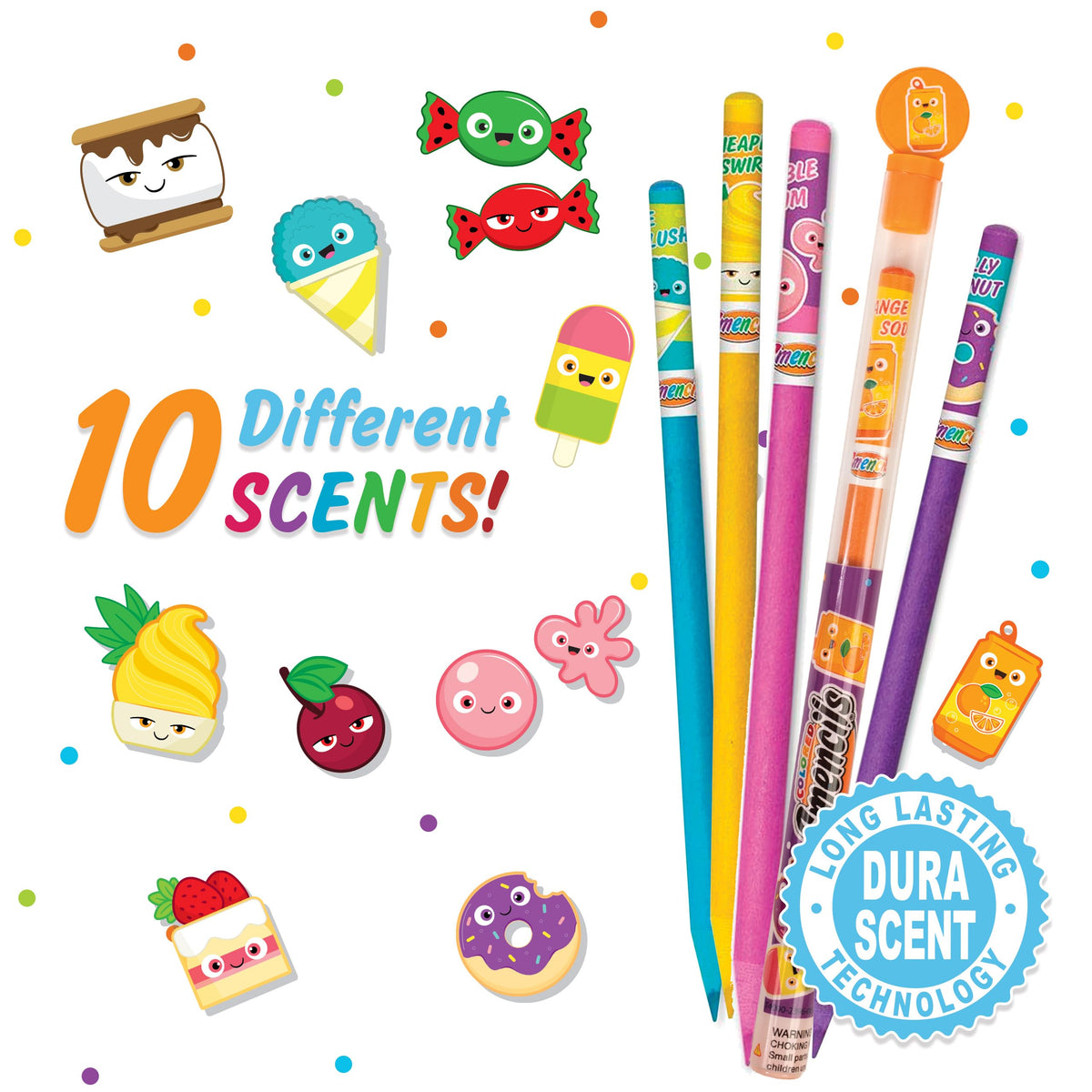 Scentco Colored Smencils – 10 Scented Colored Pencils for Kids