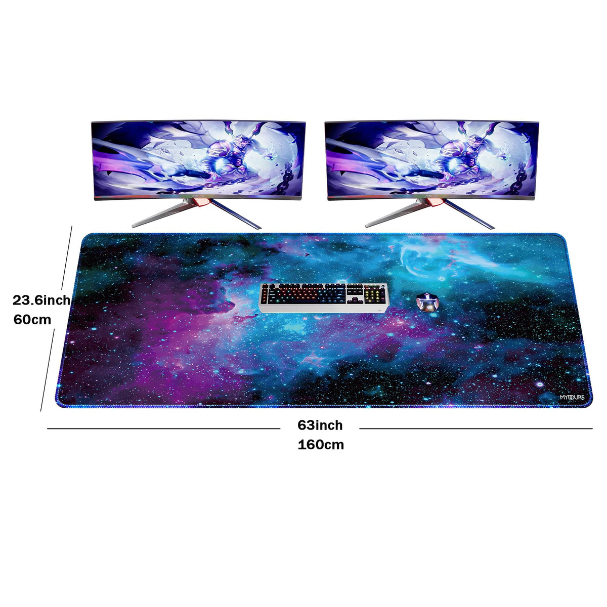 Mydours 63" x 24" Gaming Mouse Pad, XXXL Full Desk Pad (Purle Universe)