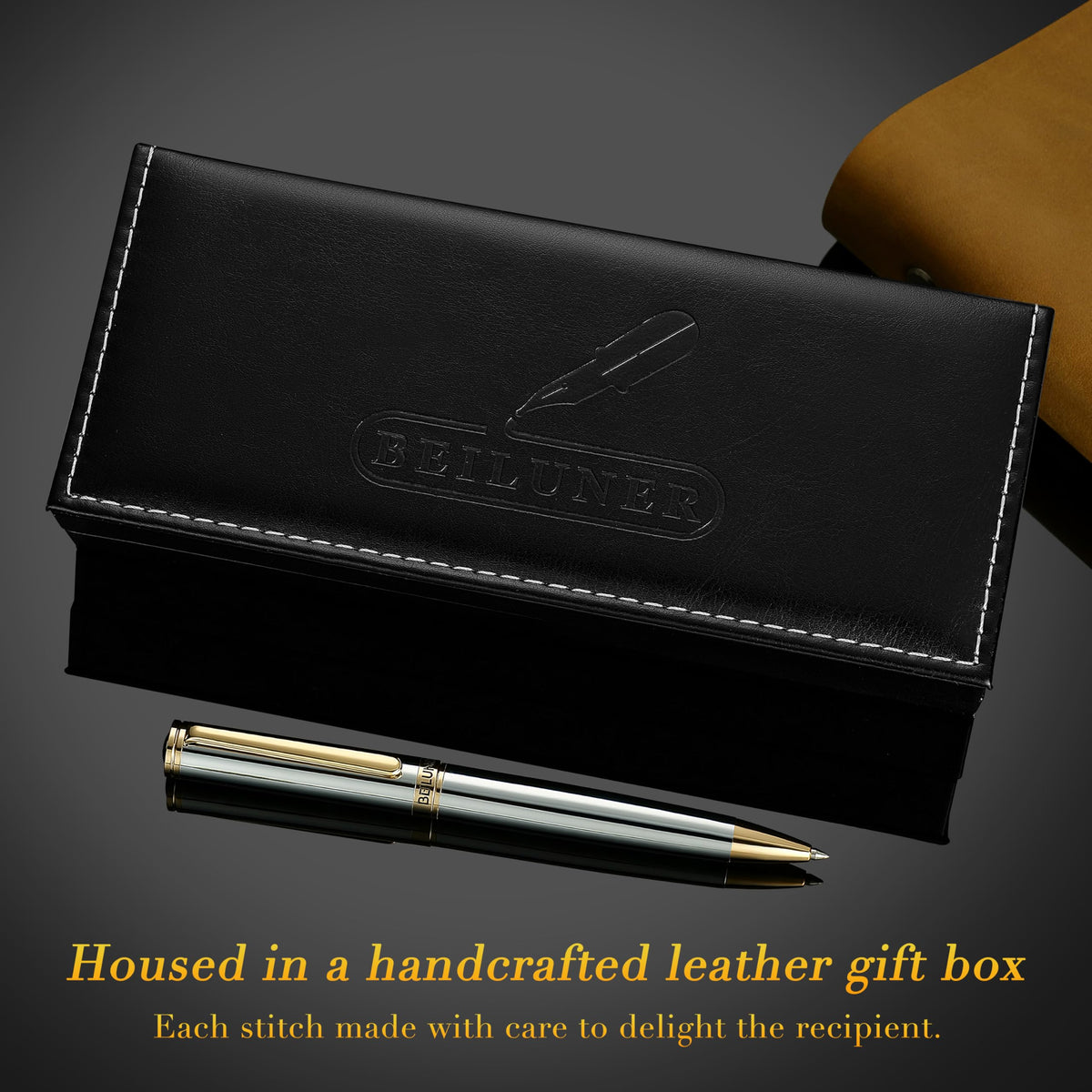 BEILUNER Silver Gold Gel Pen - Luxury Featuring sophisticated chrome finishes, with 24K Gold