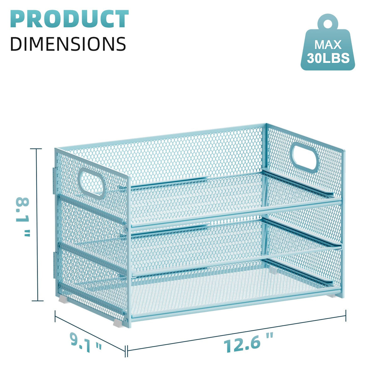 Marbrasse 3 Tier Paper Organizer Letter Tray, Mesh File Organizer with Handle, Paper Sorter Desk