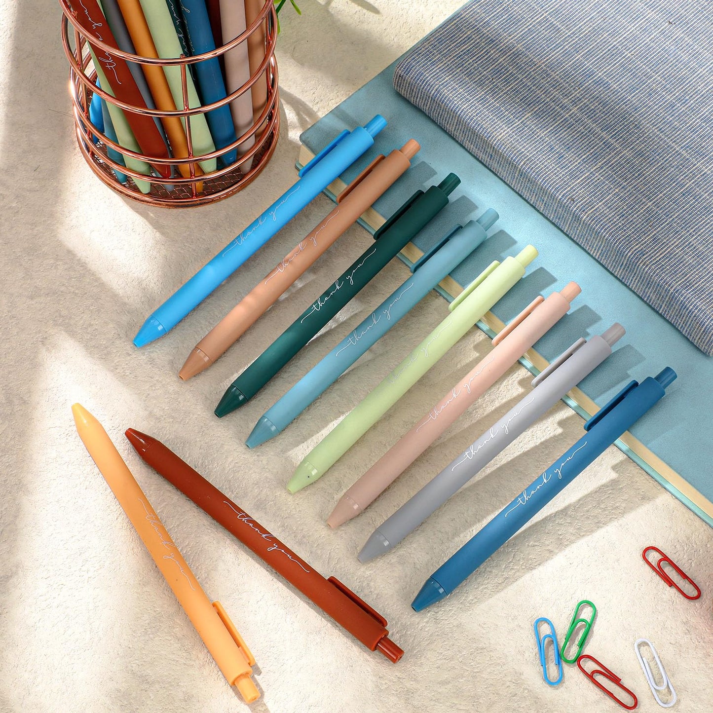 Dispowreath 100 Pcs Thank You Pen Bulk Cute Server Ballpoint, Morandi