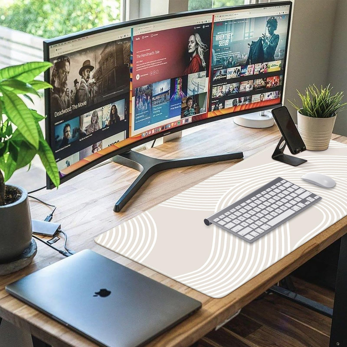 iCasso Desk Pad,Desk Matt for Desktop,Large Mouse Pad,Lines