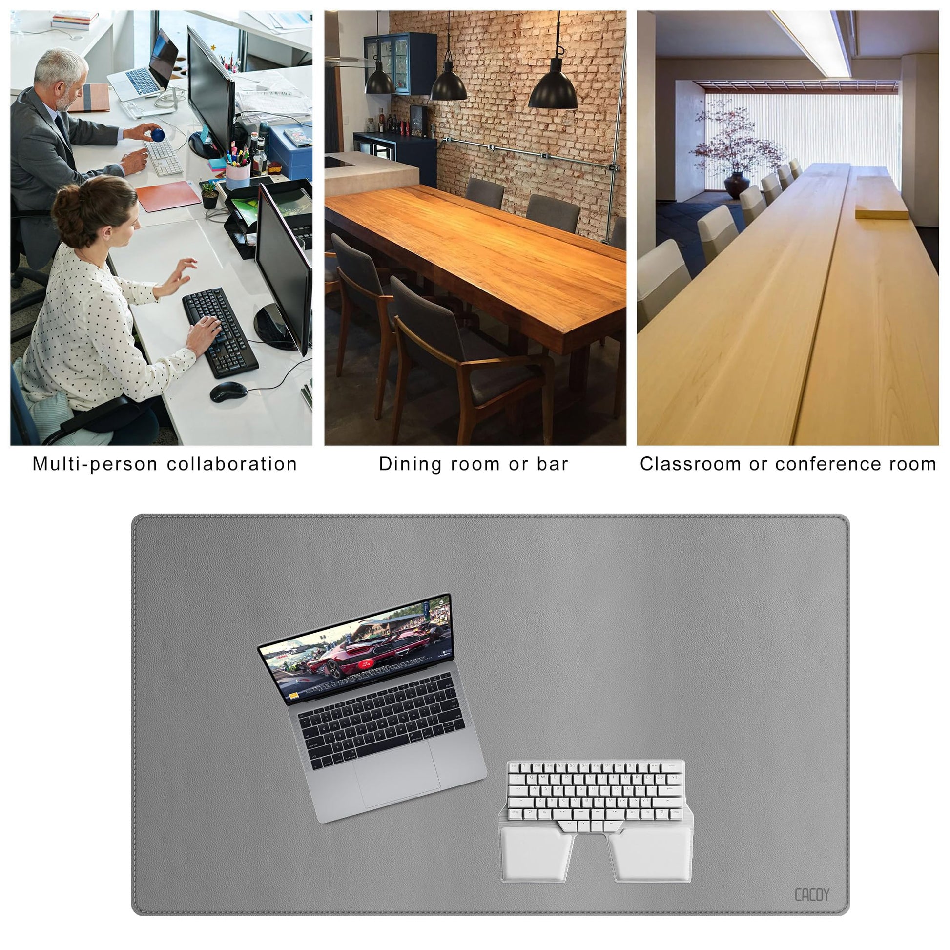 Cacoy 40" x 24" PU Leather Moues Pad for Desk, XXL Large Computer Desk Pad Blotters for Keyboard