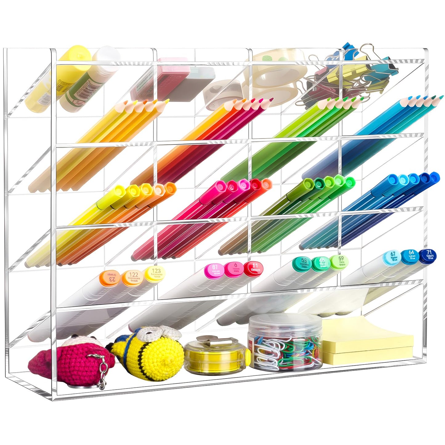 BEYGORM Acrylic Vertical Marker Organizer for 200 Markers, Desk Orgaizer