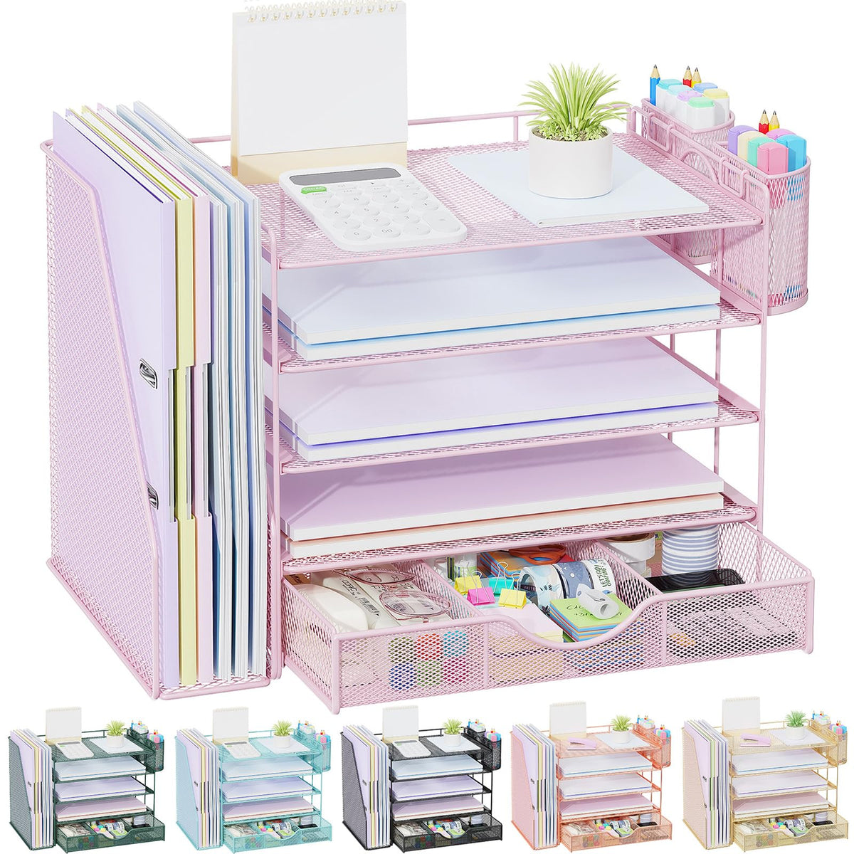 gianotter 5-Tier Desk Organizer with Drawers and File Holders