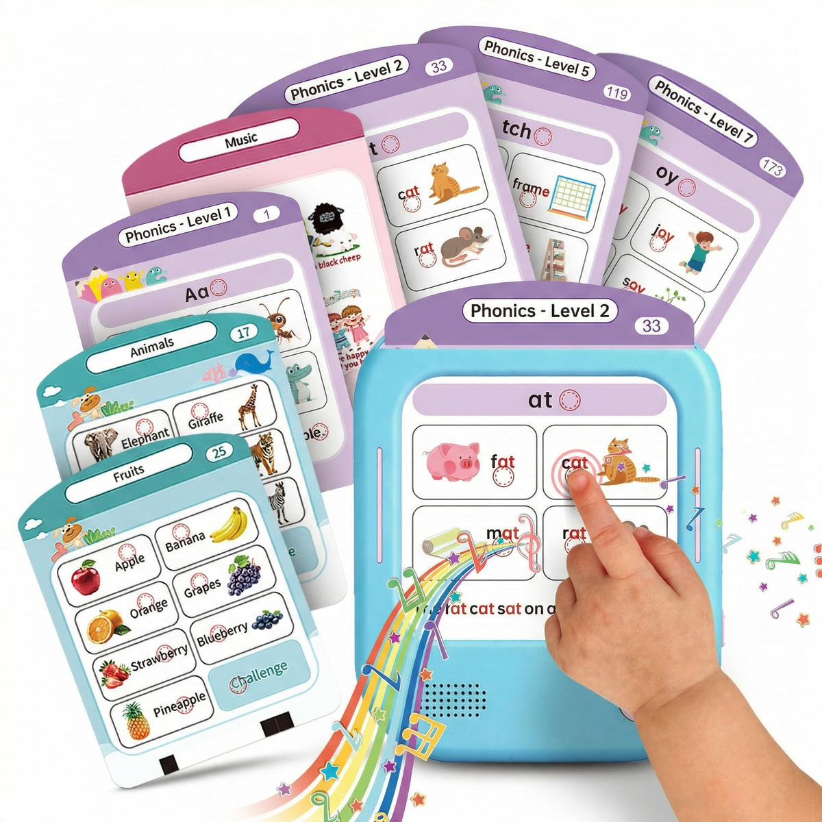 QuTZ Talking Flash Cards, Phonics Flash Cards, Learn to Read with 246 Pages, 29+ Themes, 1200+
