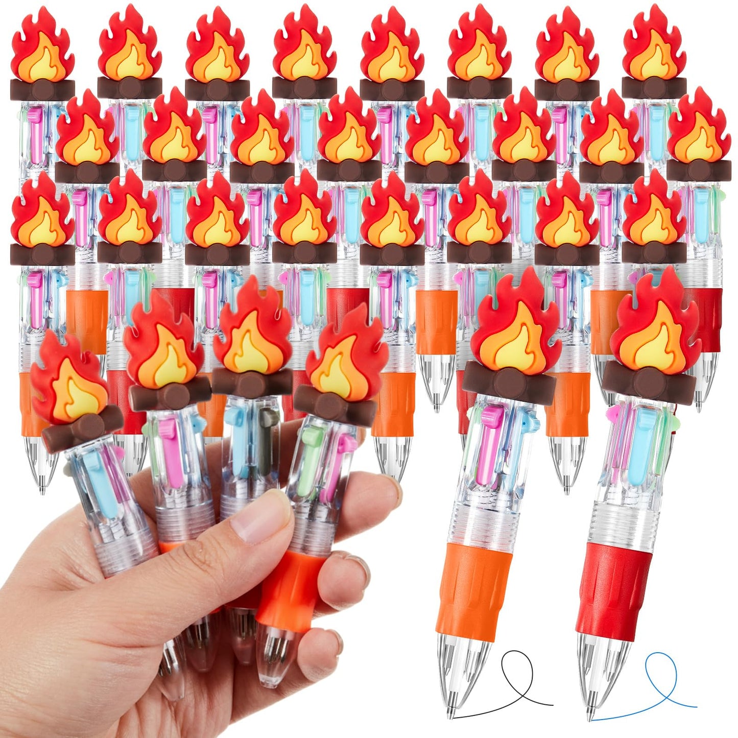 Kosiz 24 Pack Camping Campfire Party Favors Multicolor 4 in 1 Ballpoint Pen