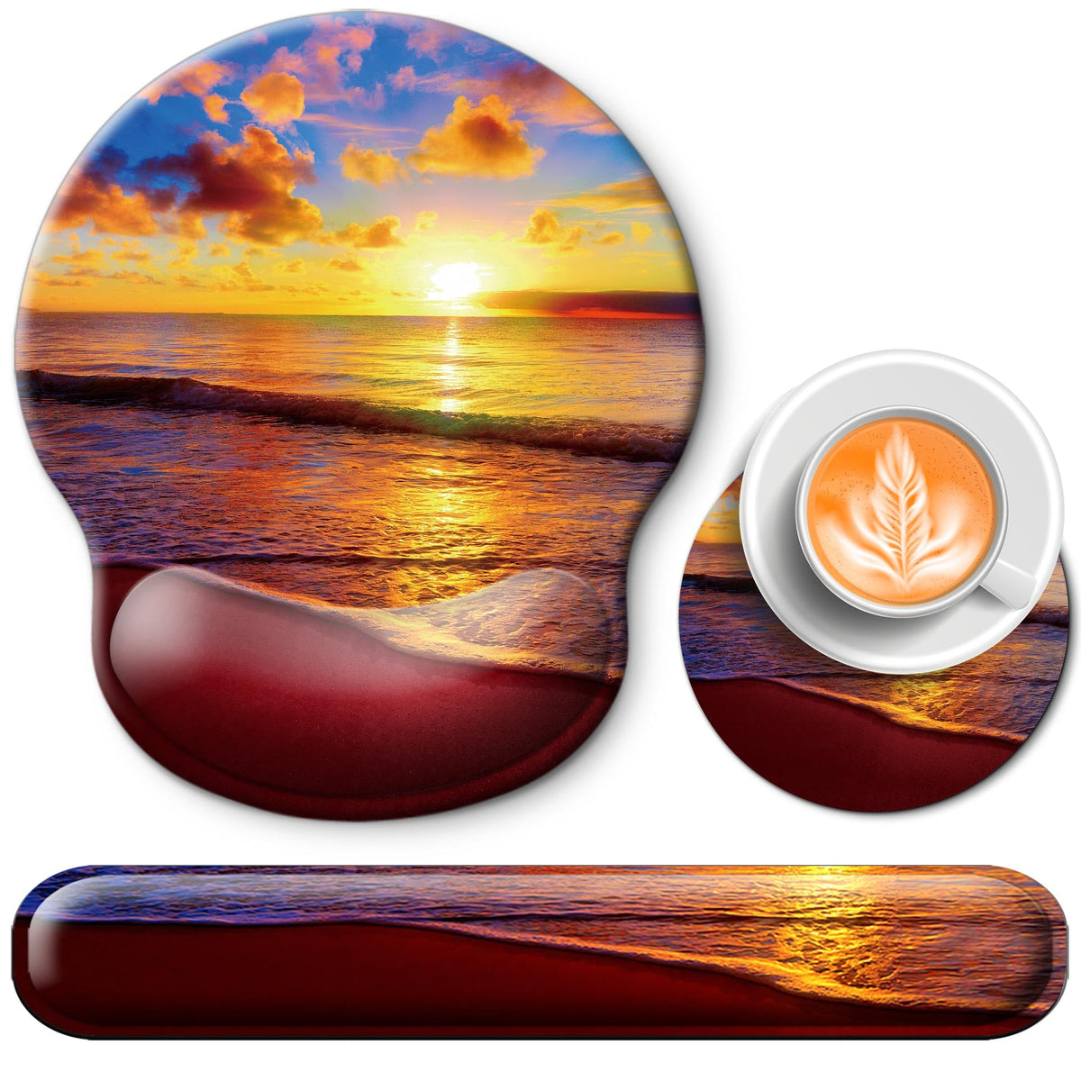 Wiabsi Mouse Pad and Keyboard Wrist Rest Support,Ergonomic Mouse Pad Set
