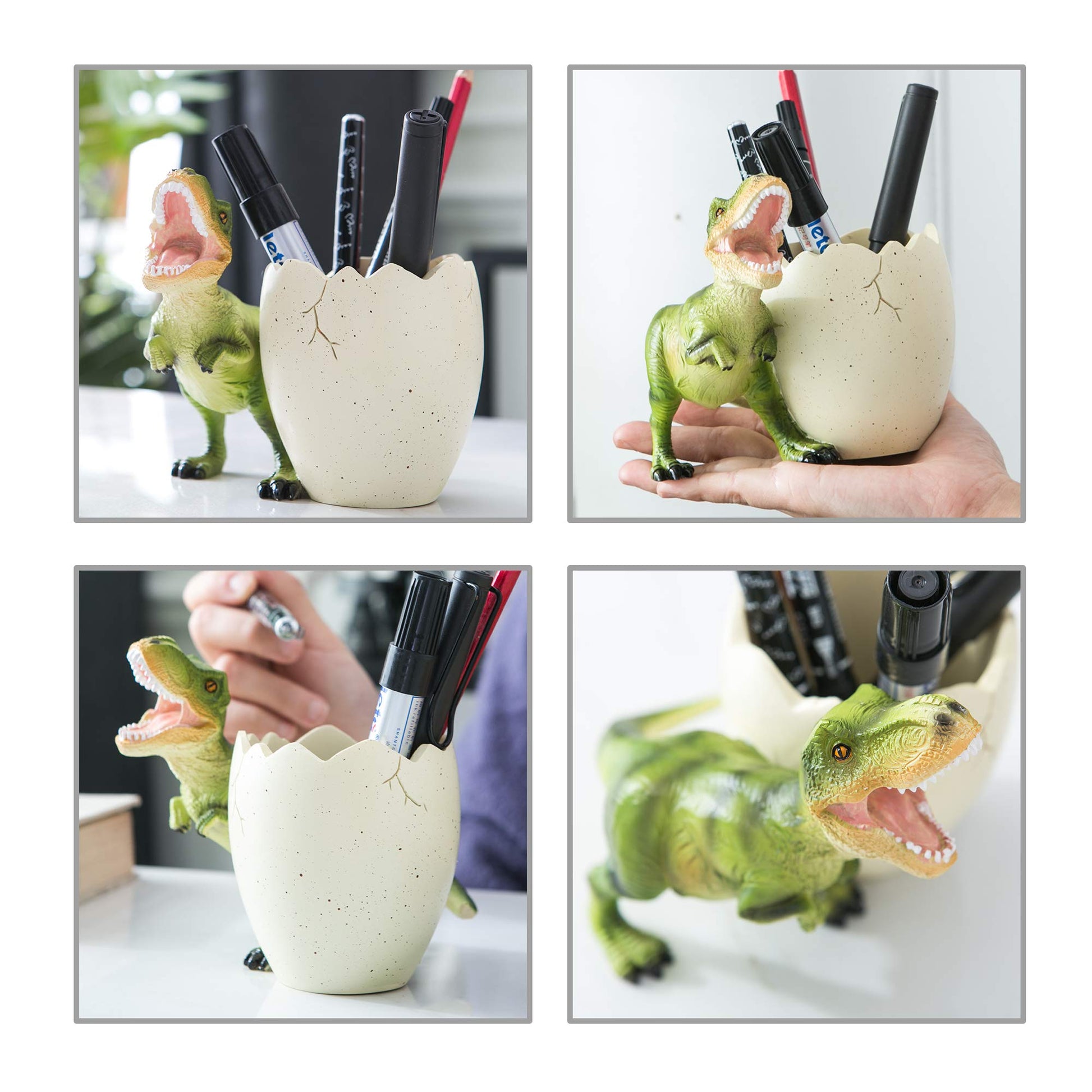 Banllis Dinosaur Pen Holder & Pencil Holder for Desk, Jurassic Park Decor