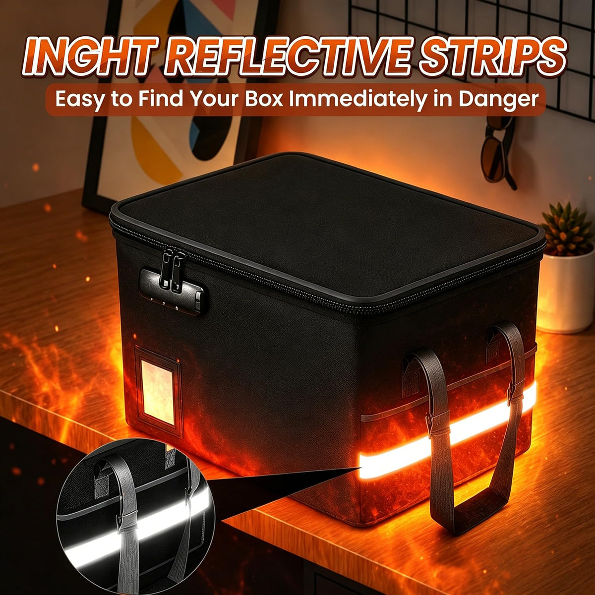 File Box with Lock 5200°F with Heat Insulated, Large Fireproof Box File Storage Organizer