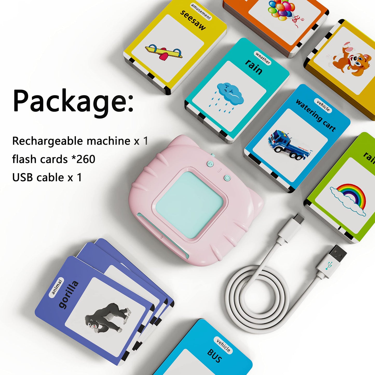 Lapare Audible Learning Toy with Music for Toddler Age 1 2 3 4 5, 520 Sight Words Talking Flash