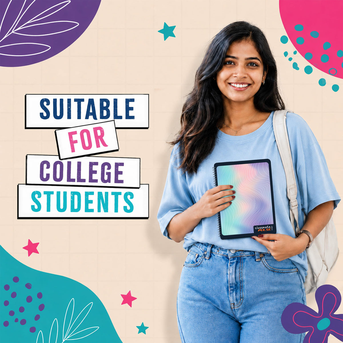 Classmate Premium 6 Subject Notebook - 203mm x 267mm, Soft Cover, 300 Pages, Single Line