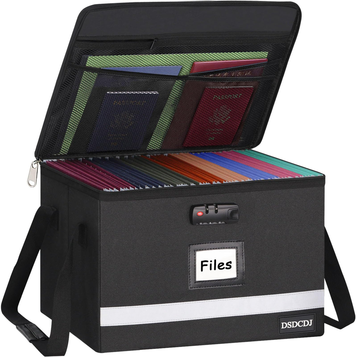 DSDCDJ File Box with Lock - Portable File Organizer Box with Handle, Sturdy Important Document