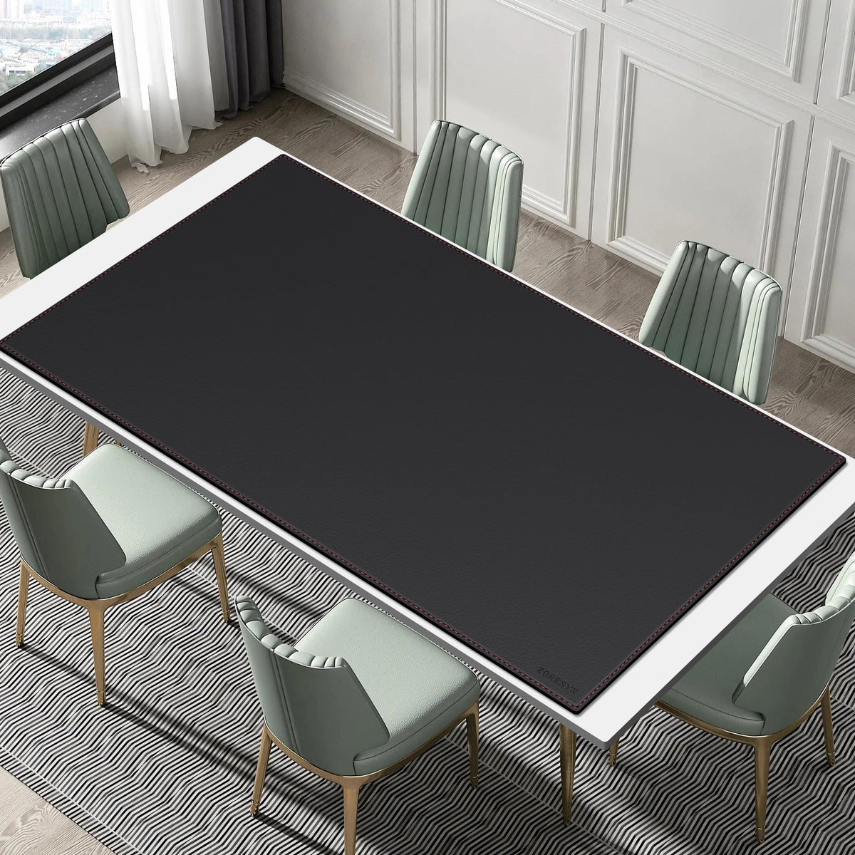 ZORESYN PU Leather Office Desk Pad 70.9x39.4 Inch, Black