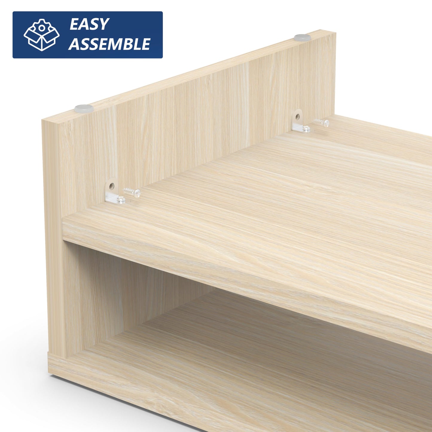 FITUEYES Wooden Monitor Stand Riser, 2-Tier Desk Storage Shelf, Oak