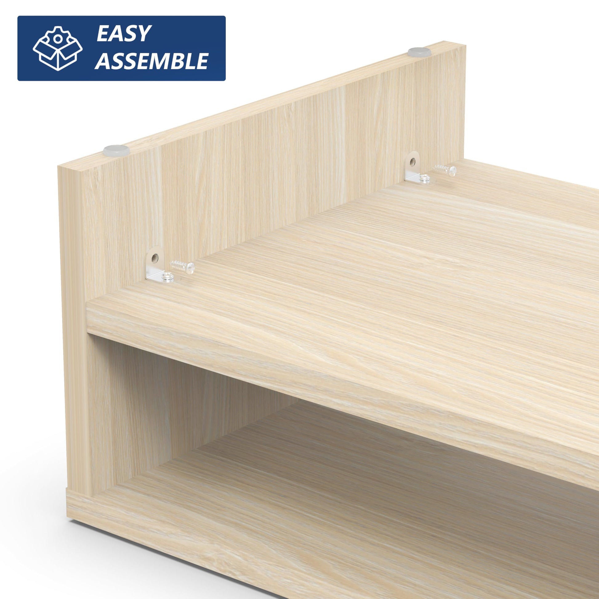 FITUEYES Wooden Monitor Stand Riser, 2-Tier Desk Storage Shelf, Oak