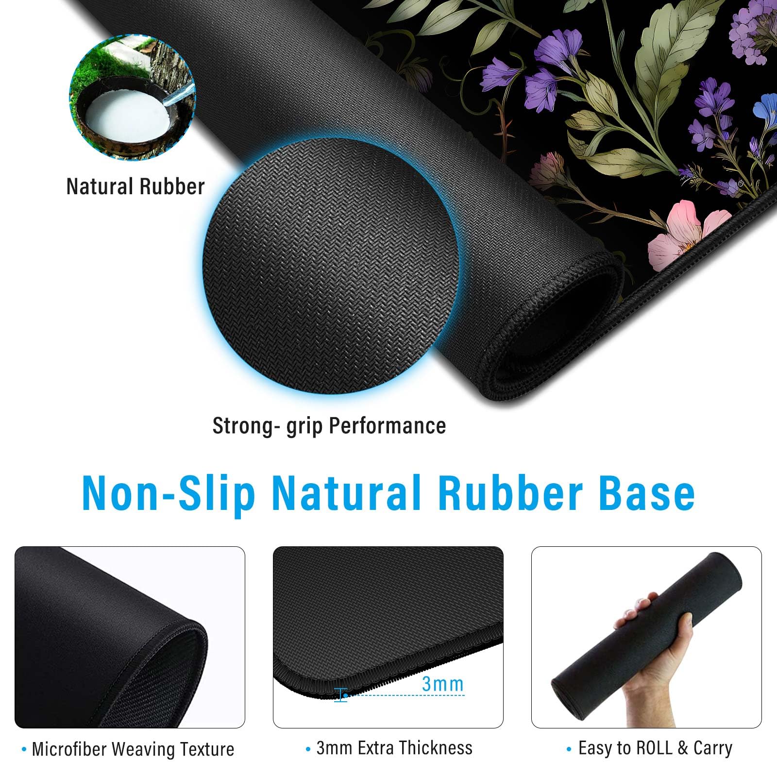 Anpollo Large Computer Gaming Mouse Pad,XXL Gaming Desk Mat with Non-Slip Rubber Base, Stitched