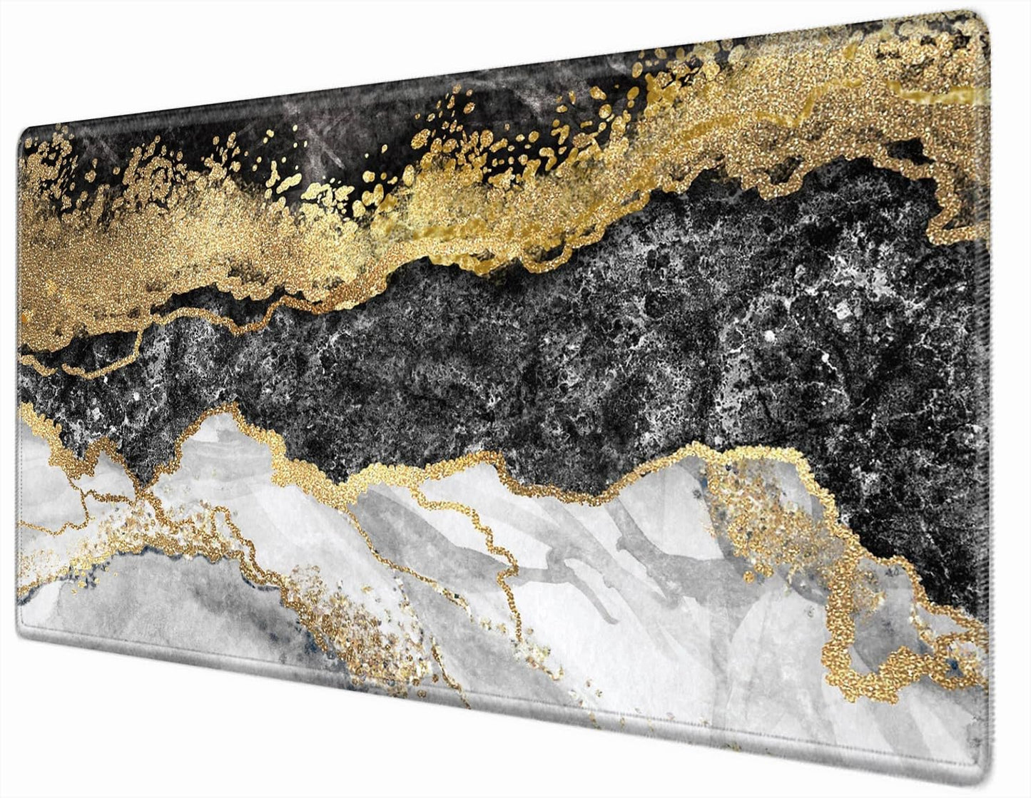 36x24 Mouse Pad Black and Gold Marble Giant Desk Mat XXXL Mousepad Extra Large Desk Pad Oversized