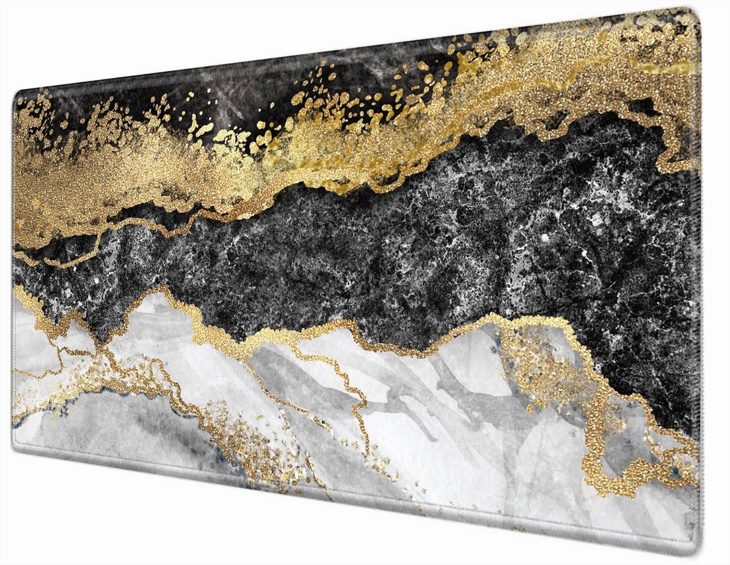 36x24 Mouse Pad Black and Gold Marble Giant Desk Mat XXXL Mousepad Extra Large Desk Pad Oversized