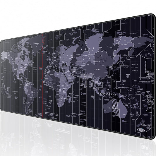 KTRIO Large Gaming Mouse Pad, Desk Mat, 31.5 x 15.7 in, World Map, XXL