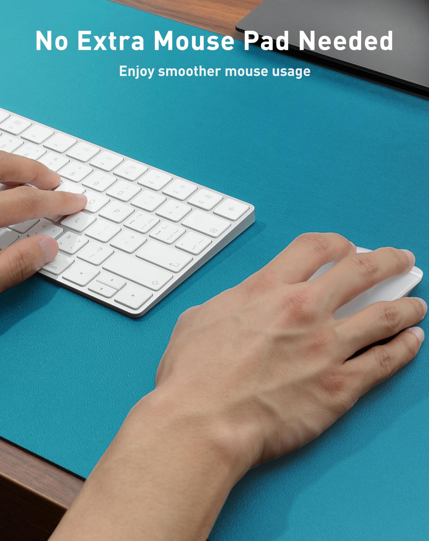 Aothia Faux Leather Desk Mat - Large Mouse Pad, Non-Slip PU Leather Blotter, Waterproof Writing
