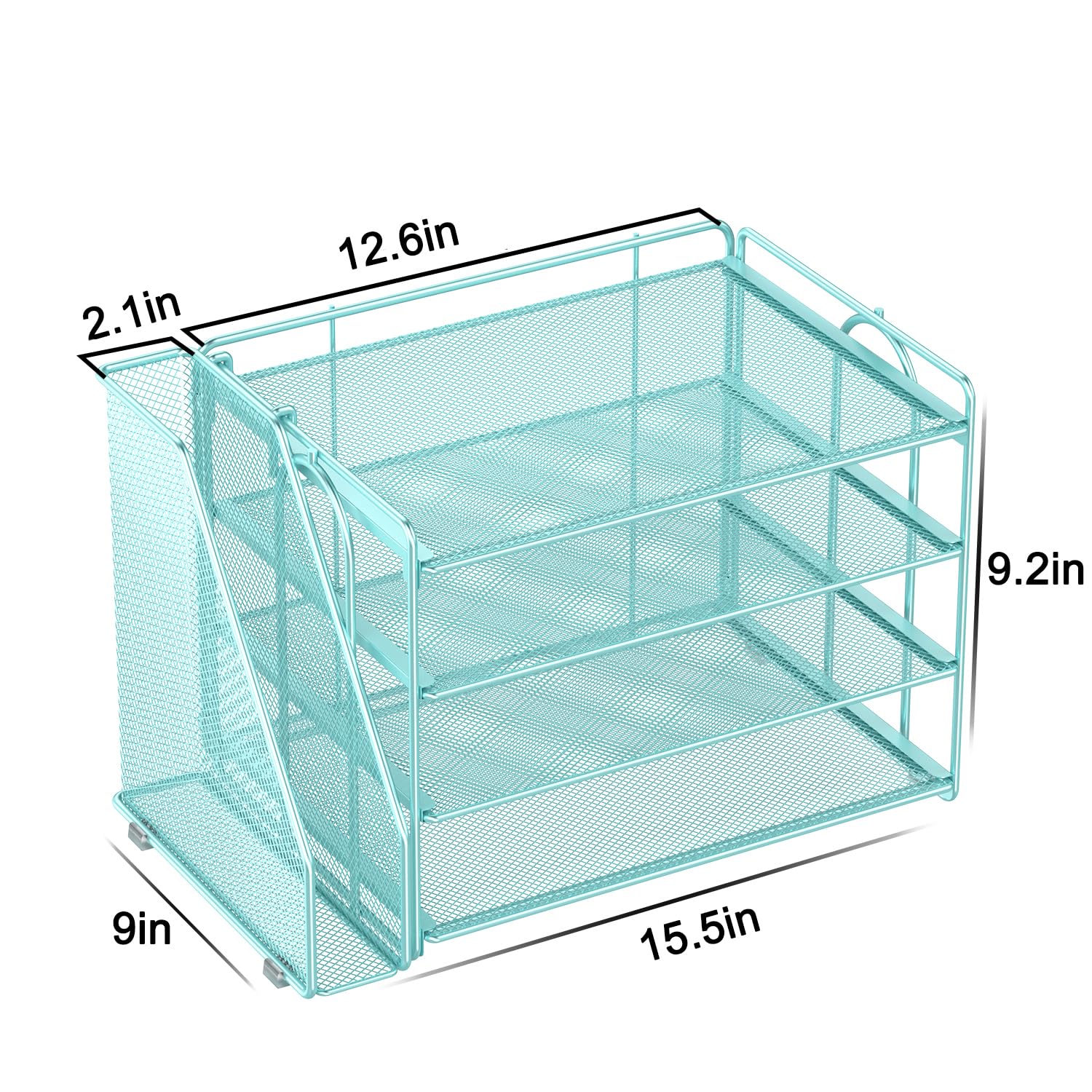 Spacrea 4-Tier Paper Organizer for Desk with File Organizer