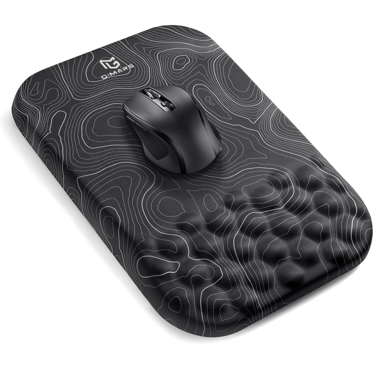 Gimars Upgrade Ergonomic Mouse Pad Wrist Rest with Memory Foam Massage Bump, Enlarge [ 30% Larger